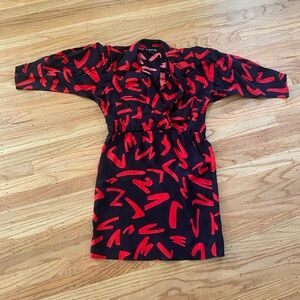 Adorable vintage Black and Red Mini Dress